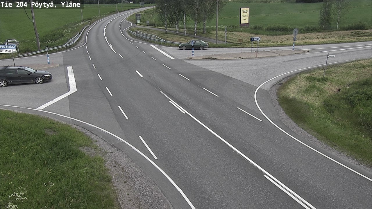 Weather Camera Image Väg 204 Pöytyä, Yläne, Pöytyä, Varsinais-Suomi