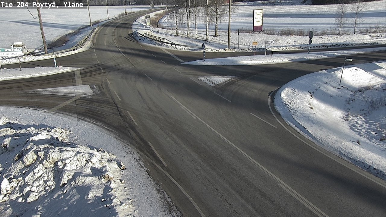 Weather Camera Image Road 204 Pöytyä, Yläne, Pöytyä, Varsinais-Suomi