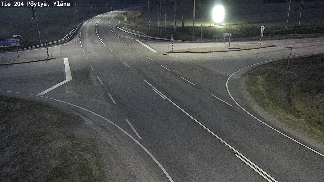 Weather Camera Image Väg 204 Pöytyä, Yläne, Pöytyä, Varsinais-Suomi