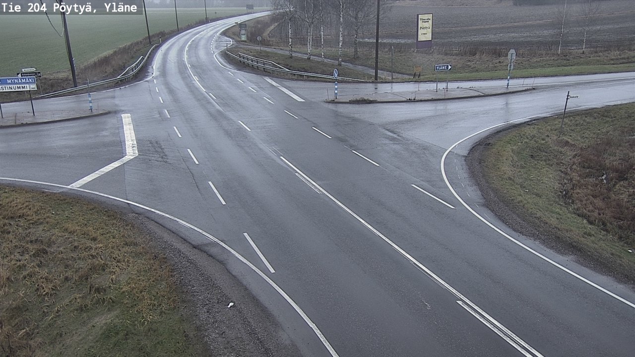 Weather Camera Image Väg 204 Pöytyä, Yläne, Pöytyä, Varsinais-Suomi