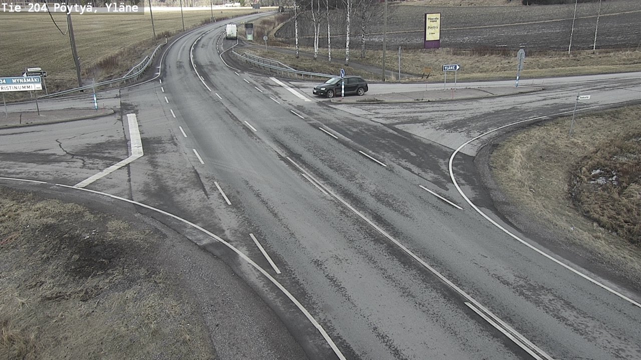 Weather Camera Image Road 204 Pöytyä, Yläne, Pöytyä, Varsinais-Suomi