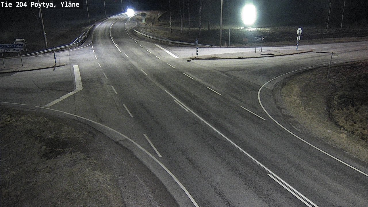 Weather Camera Image Väg 204 Pöytyä, Yläne, Pöytyä, Varsinais-Suomi
