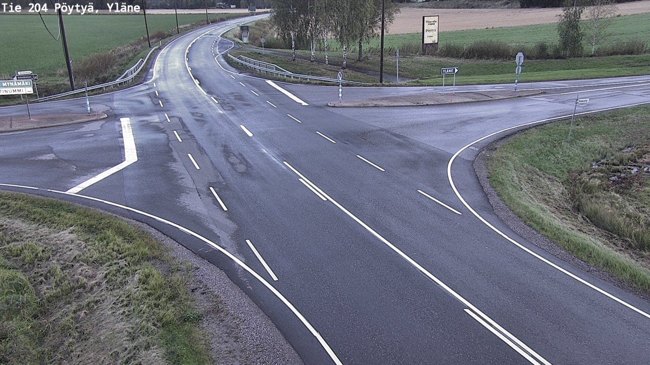 Weather Camera Image Road 204 Pöytyä, Yläne, Pöytyä, Varsinais-Suomi