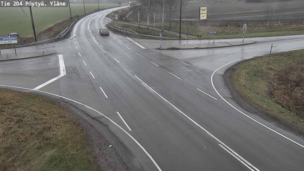 Weather Camera Image Väg 204 Pöytyä, Yläne, Pöytyä, Varsinais-Suomi