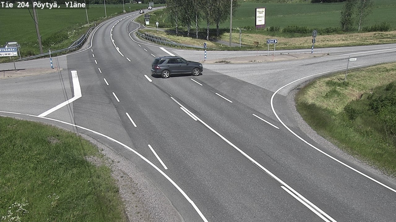 Weather Camera Image Väg 204 Pöytyä, Yläne, Pöytyä, Varsinais-Suomi