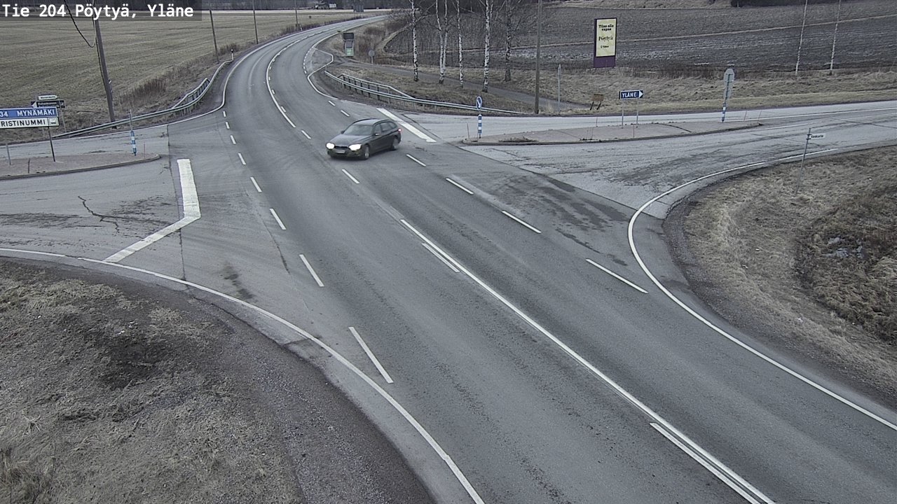 Weather Camera Image Väg 204 Pöytyä, Yläne, Pöytyä, Varsinais-Suomi