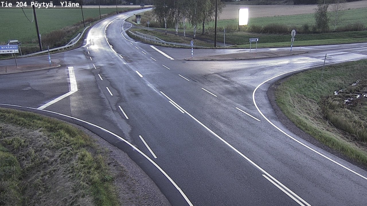 Weather Camera Image Road 204 Pöytyä, Yläne, Pöytyä, Varsinais-Suomi