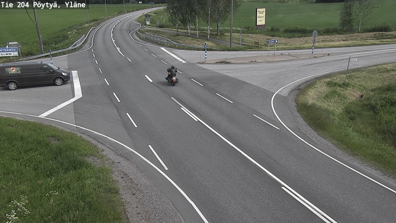 Weather Camera Image Väg 204 Pöytyä, Yläne, Pöytyä, Varsinais-Suomi
