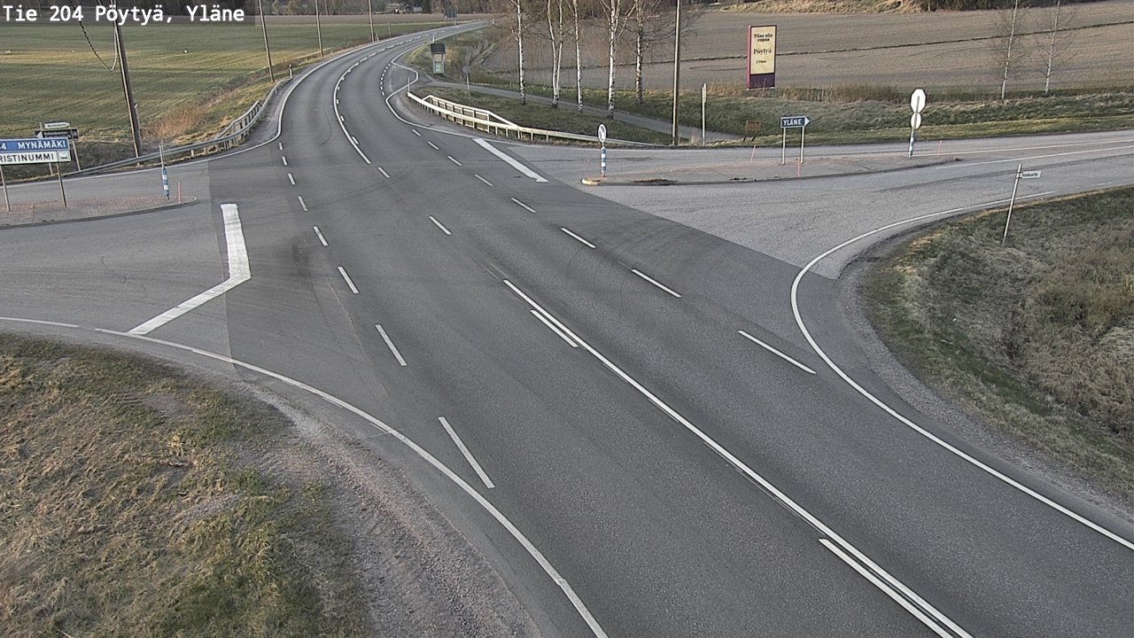 Weather Camera Image Road 204 Pöytyä, Yläne, Pöytyä, Varsinais-Suomi
