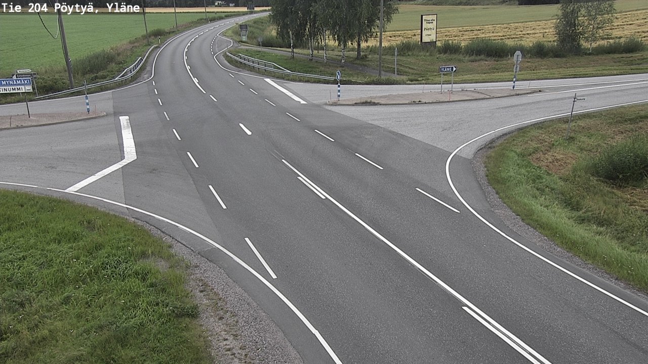 Weather Camera Image Road 204 Pöytyä, Yläne, Pöytyä, Varsinais-Suomi
