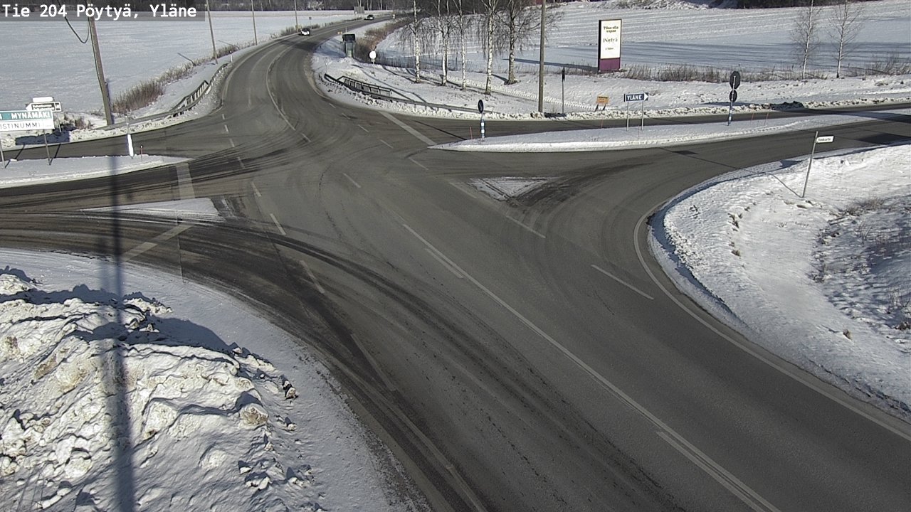 Weather Camera Image Road 204 Pöytyä, Yläne, Pöytyä, Varsinais-Suomi