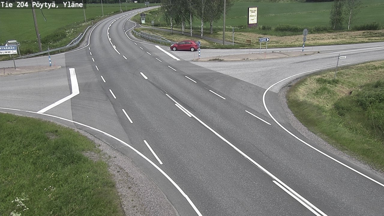 Weather Camera Image Väg 204 Pöytyä, Yläne, Pöytyä, Varsinais-Suomi