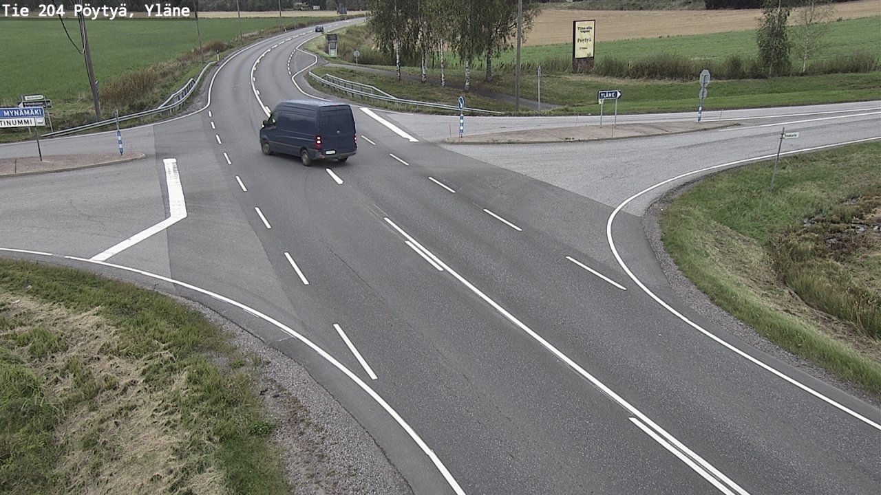 Weather Camera Image Road 204 Pöytyä, Yläne, Pöytyä, Varsinais-Suomi