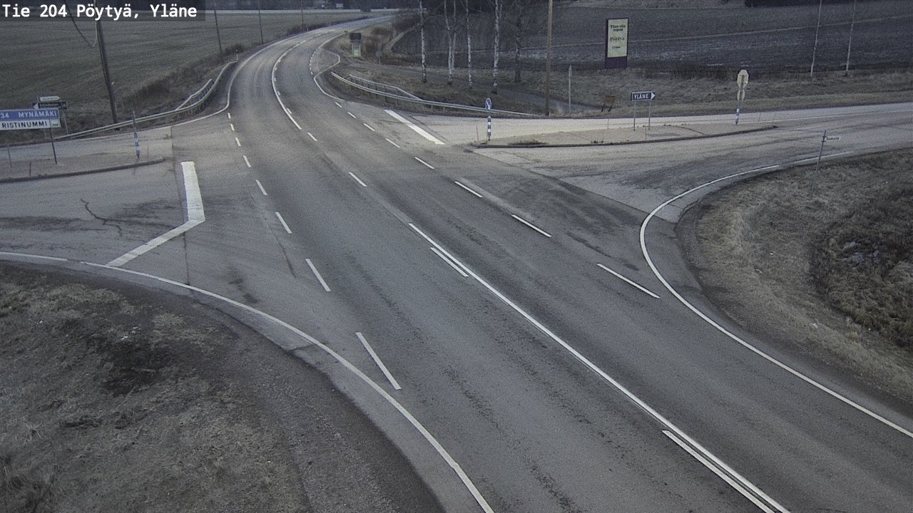 Weather Camera Image Väg 204 Pöytyä, Yläne, Pöytyä, Varsinais-Suomi