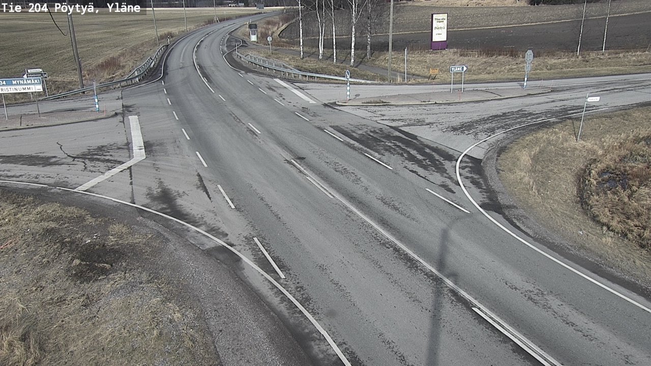 Weather Camera Image Road 204 Pöytyä, Yläne, Pöytyä, Varsinais-Suomi
