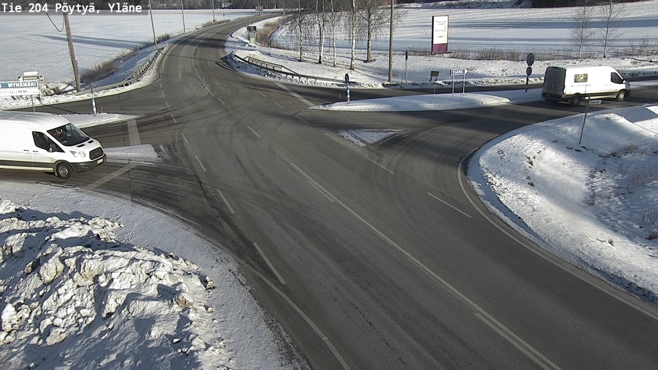 Weather Camera Image Road 204 Pöytyä, Yläne, Pöytyä, Varsinais-Suomi