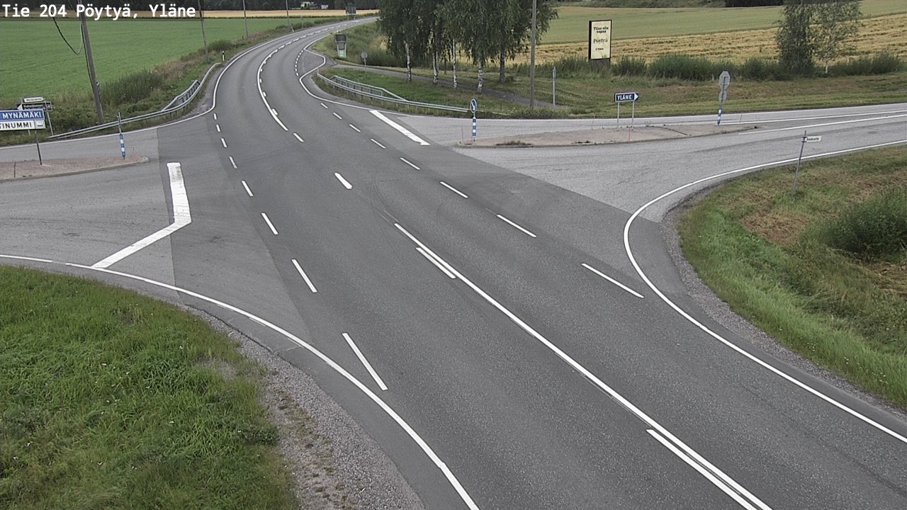 Weather Camera Image Road 204 Pöytyä, Yläne, Pöytyä, Varsinais-Suomi