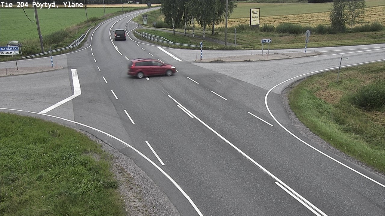 Weather Camera Image Road 204 Pöytyä, Yläne, Pöytyä, Varsinais-Suomi
