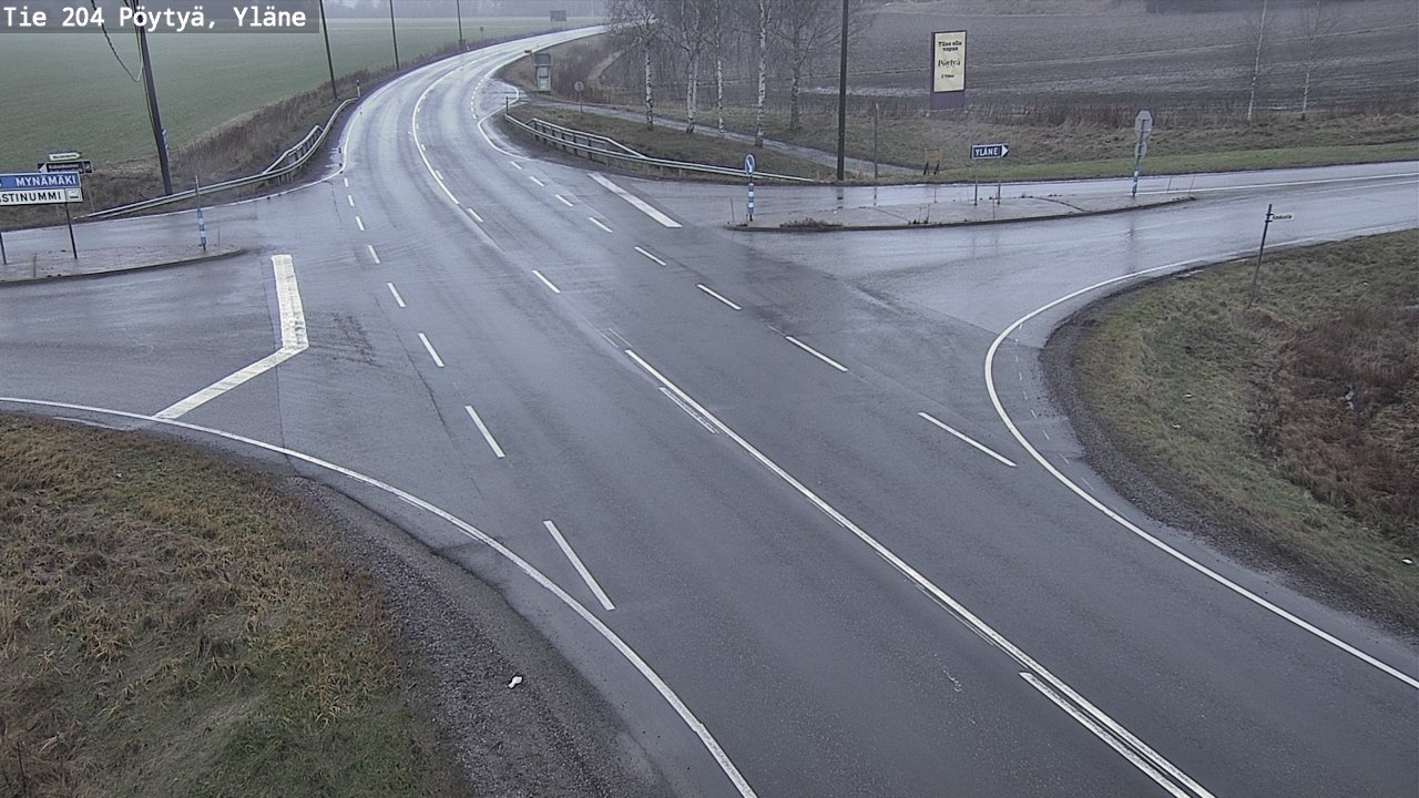 Weather Camera Image Väg 204 Pöytyä, Yläne, Pöytyä, Varsinais-Suomi