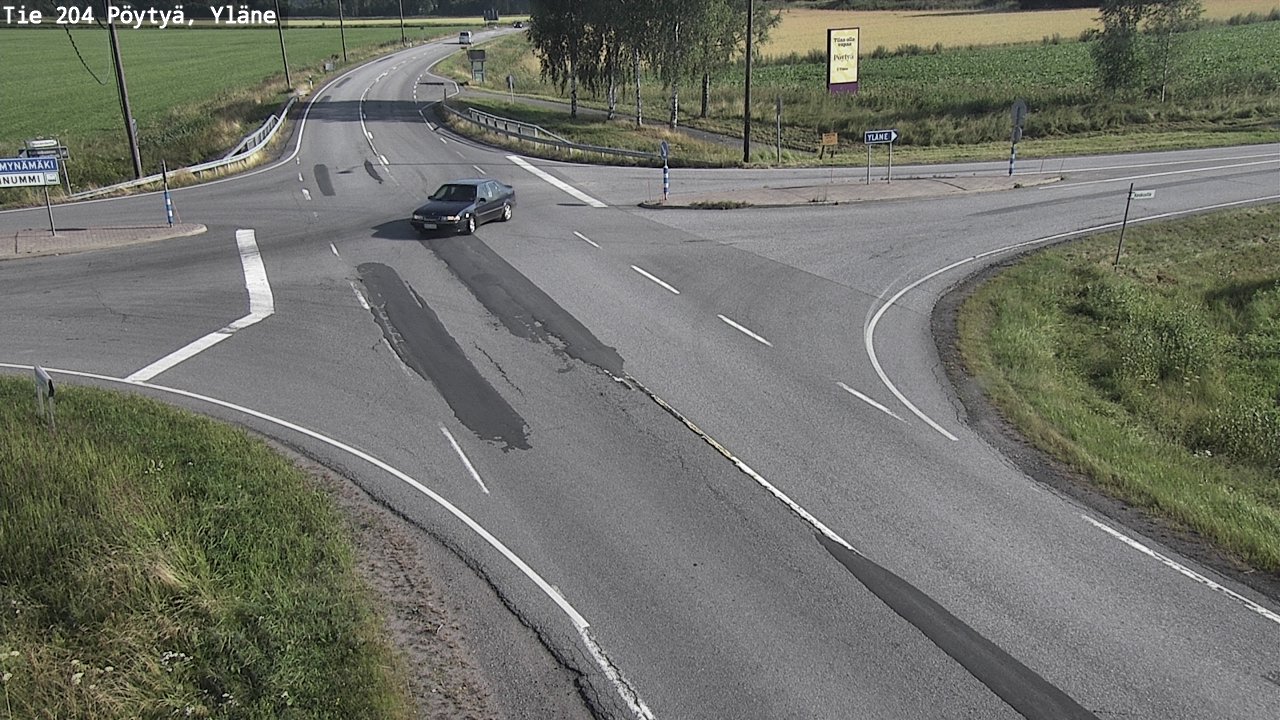 Weather Camera Image Väg 204 Pöytyä, Yläne, Pöytyä, Varsinais-Suomi