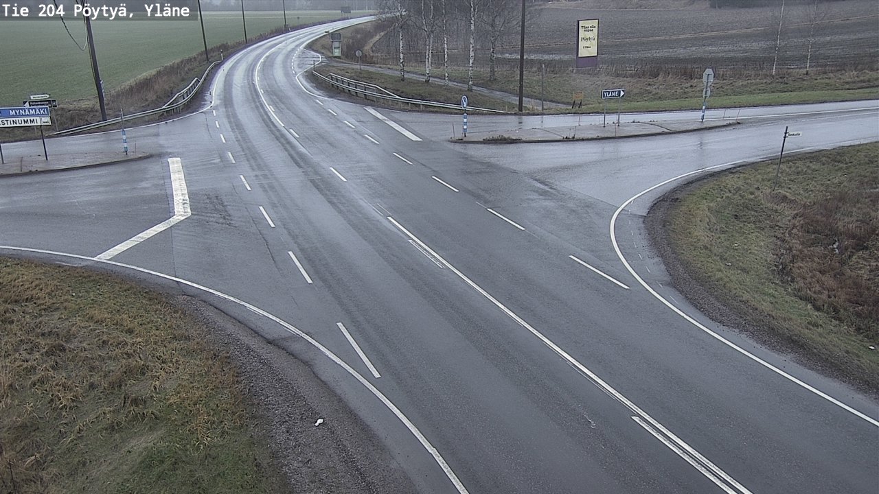 Weather Camera Image Väg 204 Pöytyä, Yläne, Pöytyä, Varsinais-Suomi