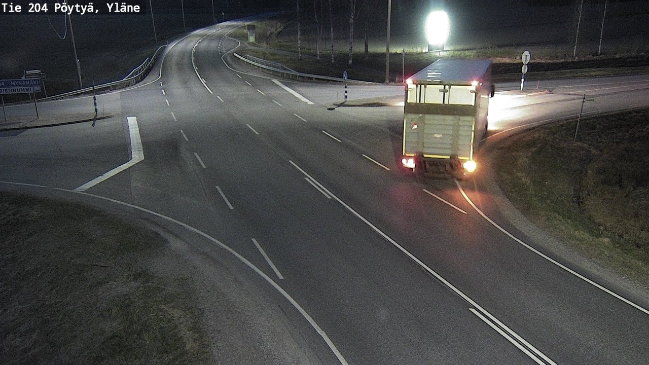 Weather Camera Image Väg 204 Pöytyä, Yläne, Pöytyä, Varsinais-Suomi