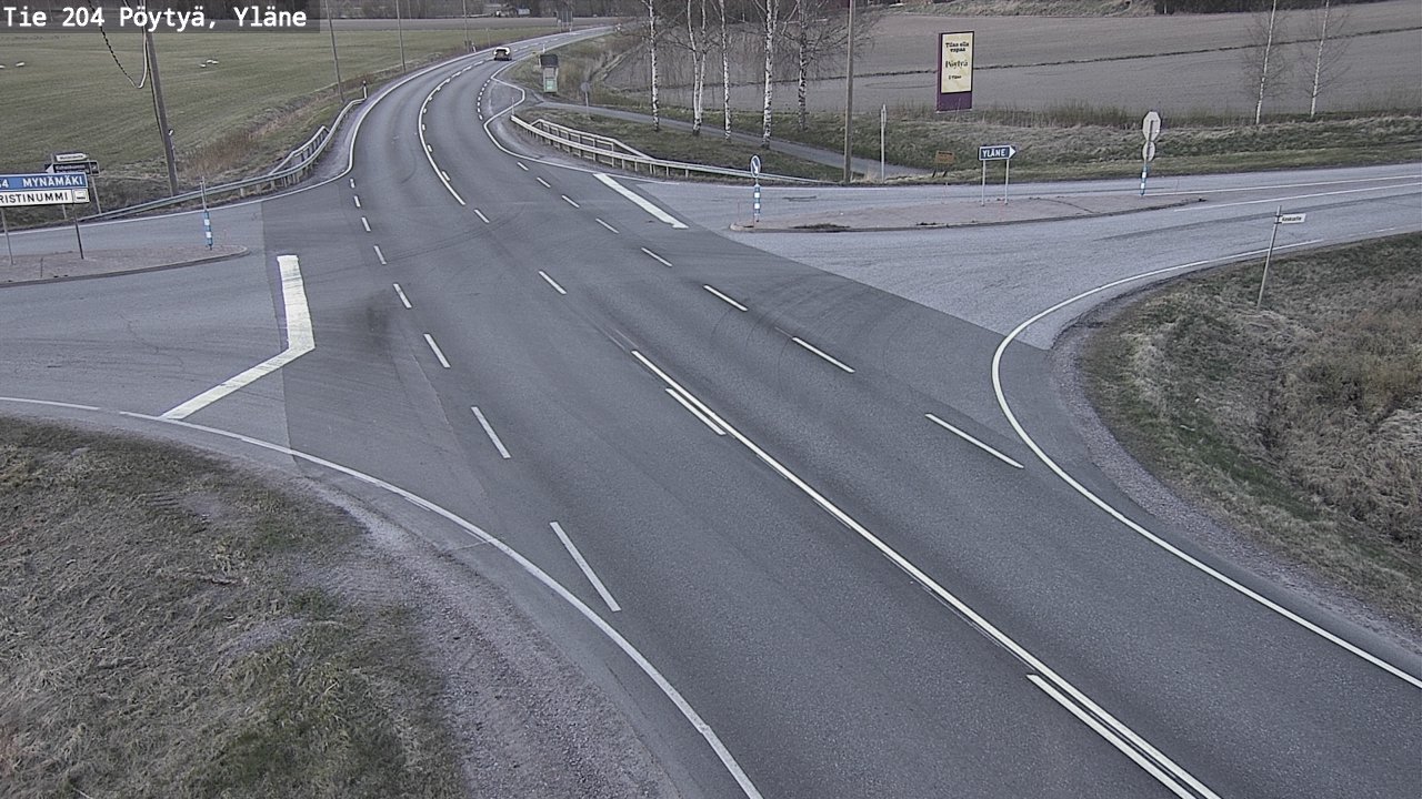 Weather Camera Image Road 204 Pöytyä, Yläne, Pöytyä, Varsinais-Suomi