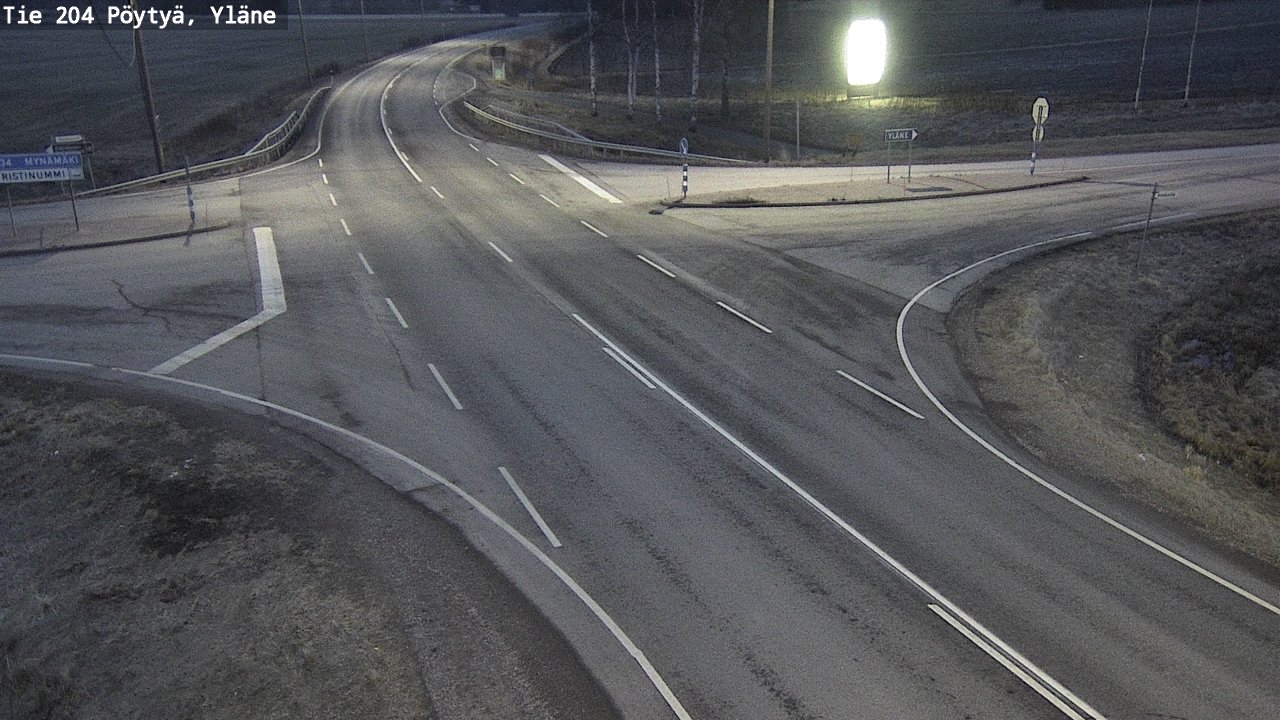 Weather Camera Image Väg 204 Pöytyä, Yläne, Pöytyä, Varsinais-Suomi
