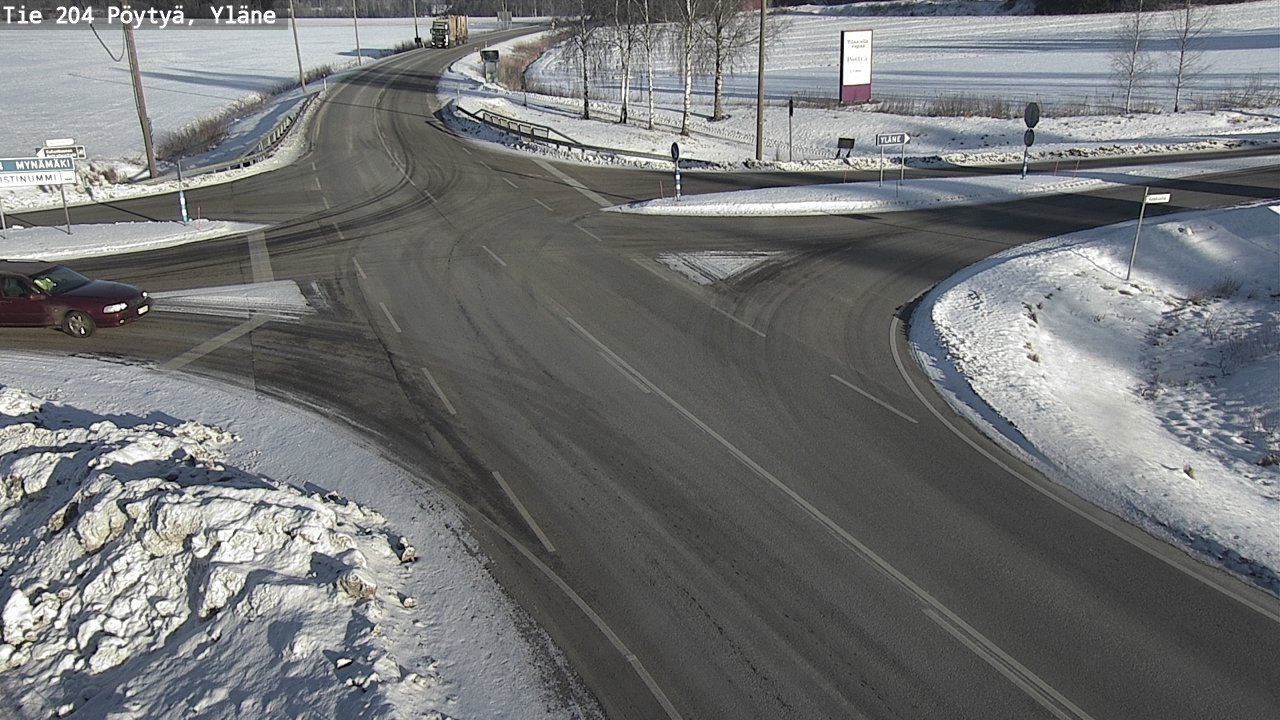 Weather Camera Image Road 204 Pöytyä, Yläne, Pöytyä, Varsinais-Suomi