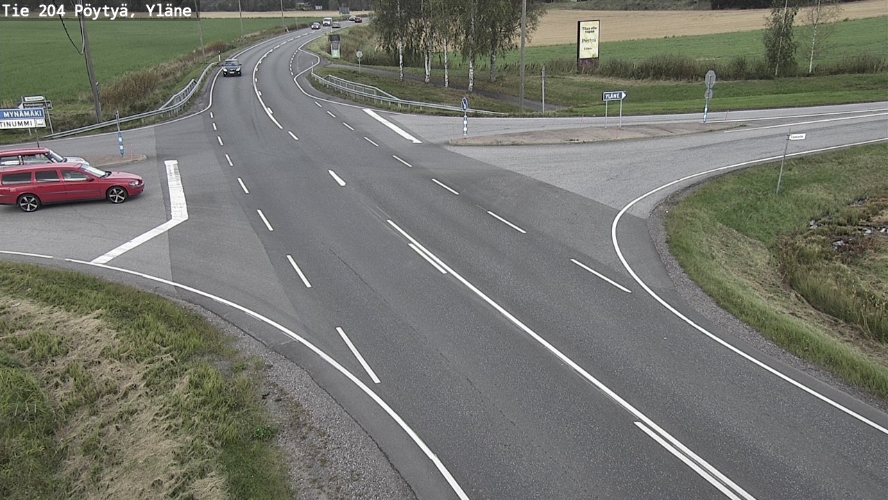 Weather Camera Image Road 204 Pöytyä, Yläne, Pöytyä, Varsinais-Suomi