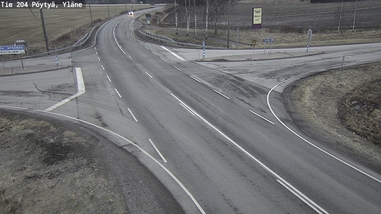 Weather Camera Image Väg 204 Pöytyä, Yläne, Pöytyä, Varsinais-Suomi