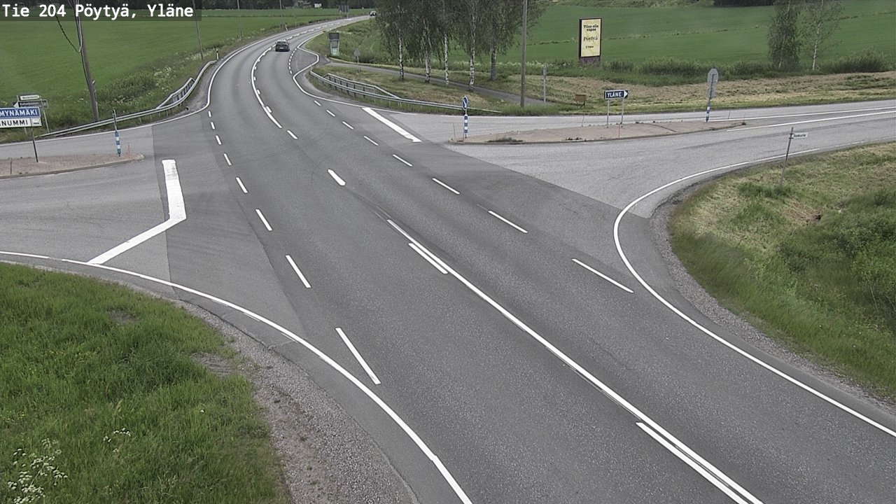 Weather Camera Image Väg 204 Pöytyä, Yläne, Pöytyä, Varsinais-Suomi