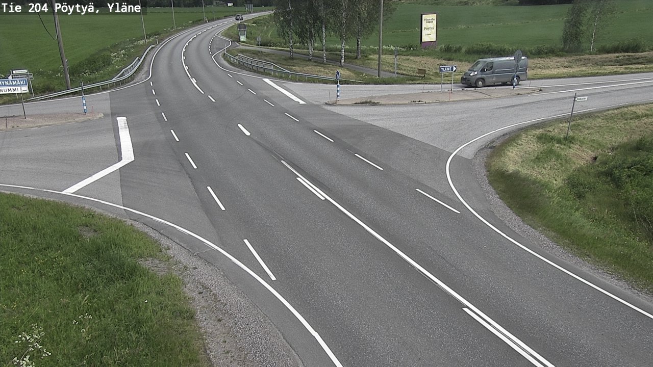 Weather Camera Image Väg 204 Pöytyä, Yläne, Pöytyä, Varsinais-Suomi