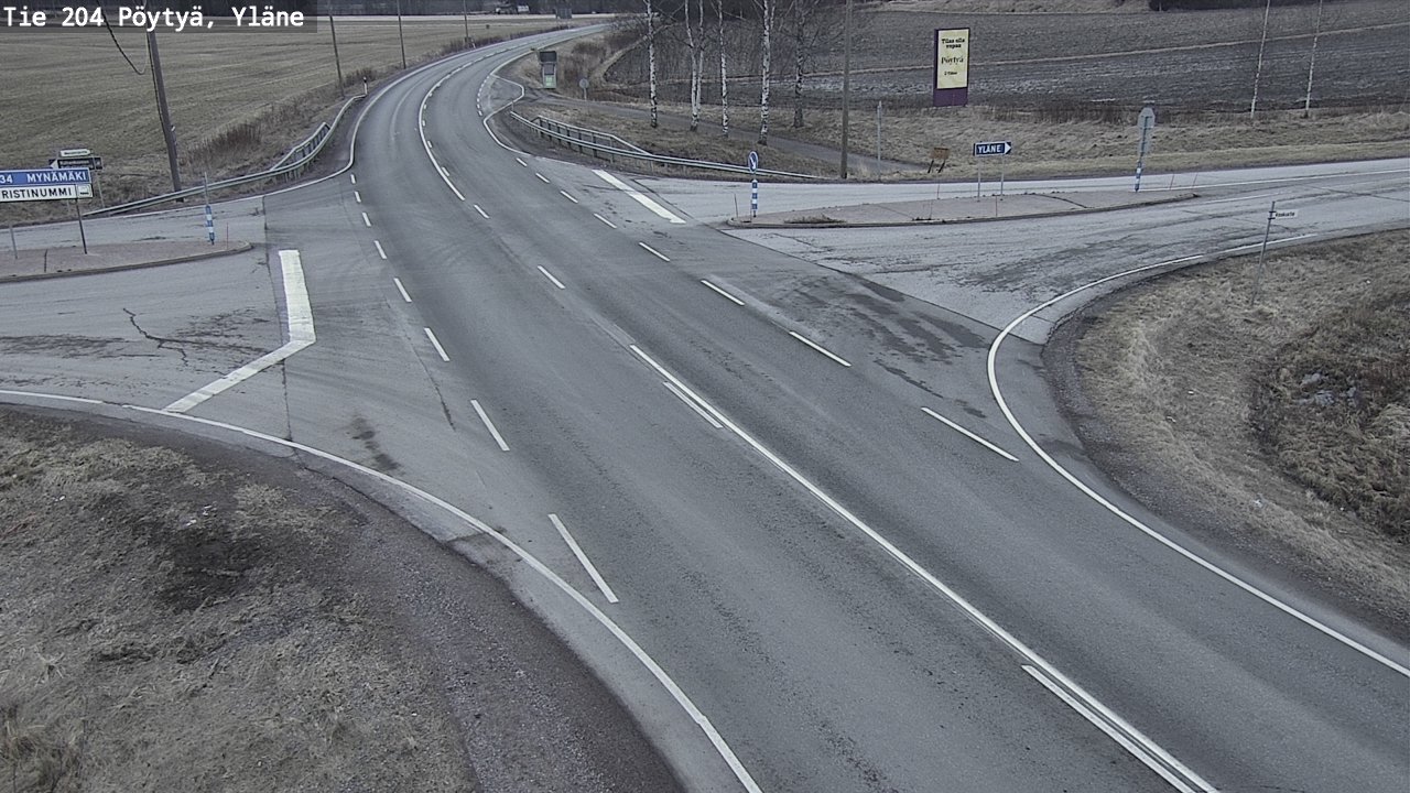 Weather Camera Image Väg 204 Pöytyä, Yläne, Pöytyä, Varsinais-Suomi
