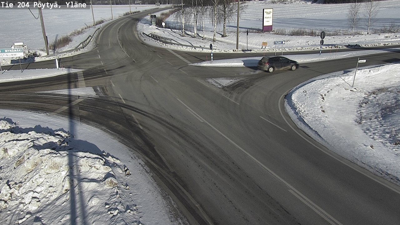 Weather Camera Image Väg 204 Pöytyä, Yläne, Pöytyä, Varsinais-Suomi