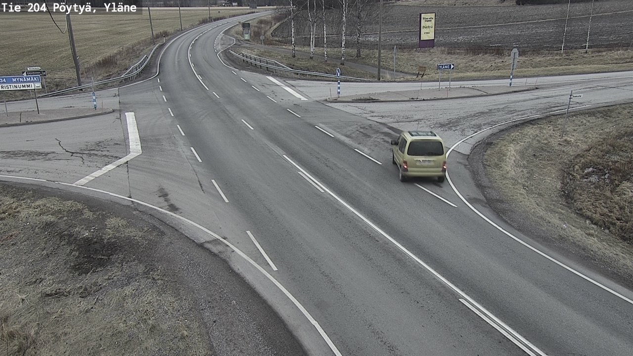 Weather Camera Image Väg 204 Pöytyä, Yläne, Pöytyä, Varsinais-Suomi