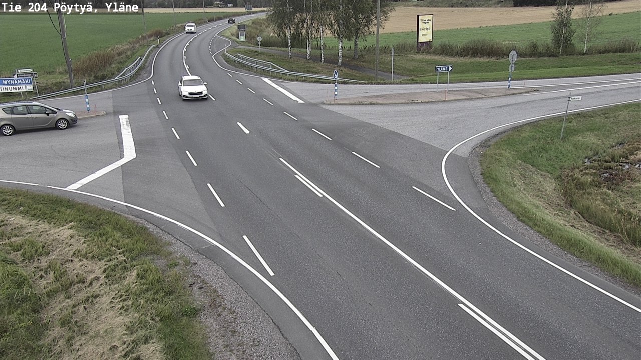 Weather Camera Image Road 204 Pöytyä, Yläne, Pöytyä, Varsinais-Suomi