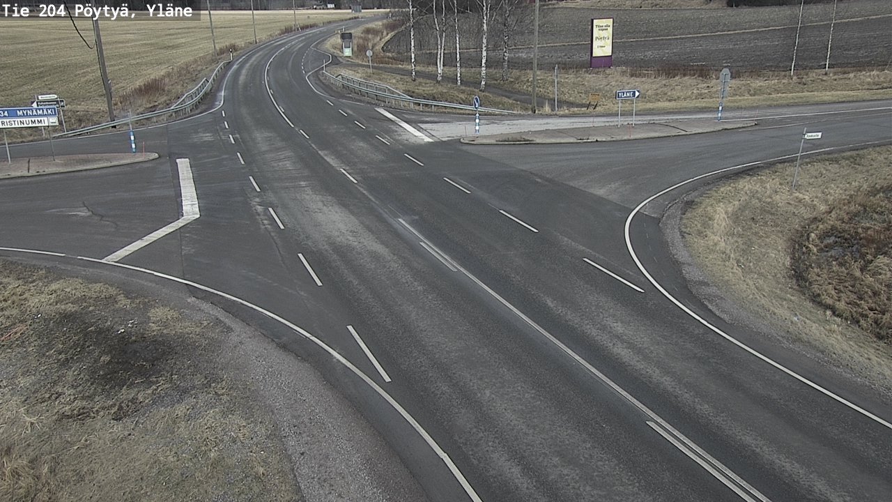 Weather Camera Image Road 204 Pöytyä, Yläne, Pöytyä, Varsinais-Suomi