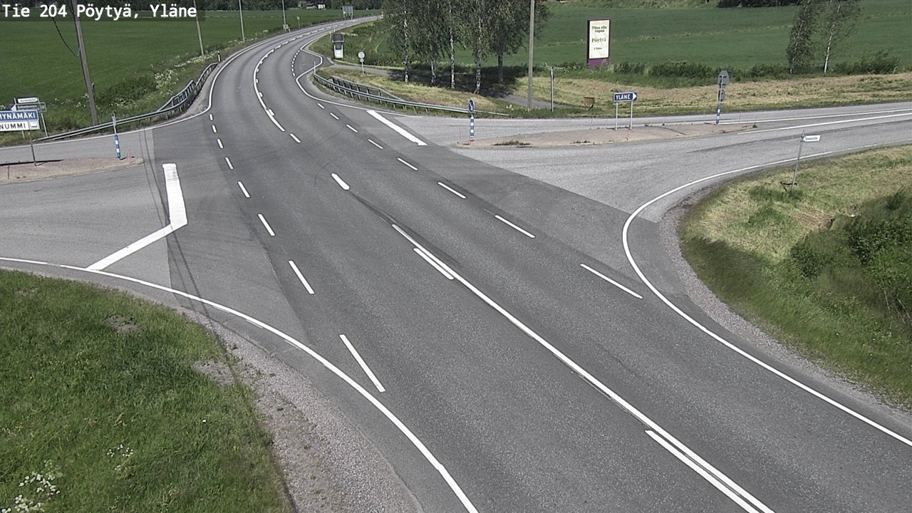 Weather Camera Image Väg 204 Pöytyä, Yläne, Pöytyä, Varsinais-Suomi