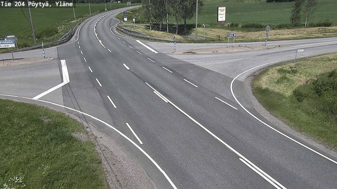 Weather Camera Image Väg 204 Pöytyä, Yläne, Pöytyä, Varsinais-Suomi