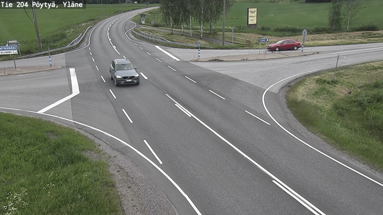 Weather Camera Image Väg 204 Pöytyä, Yläne, Pöytyä, Varsinais-Suomi