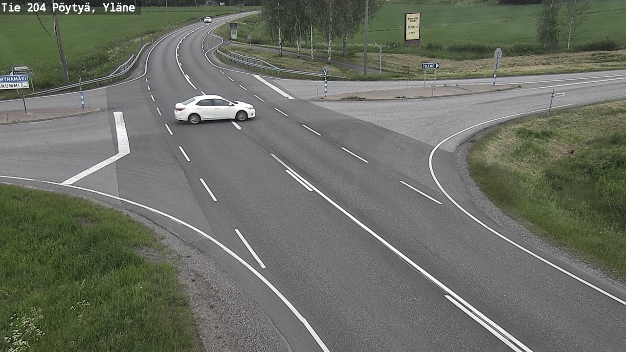 Weather Camera Image Väg 204 Pöytyä, Yläne, Pöytyä, Varsinais-Suomi