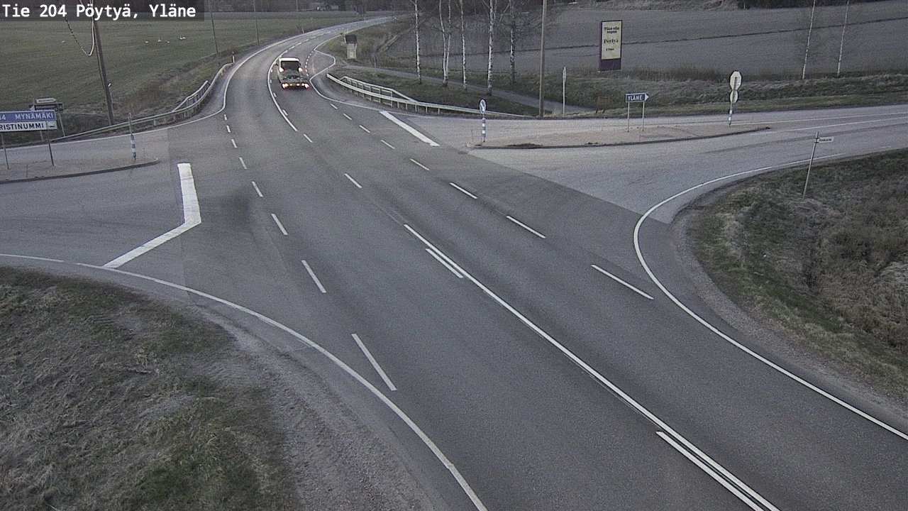 Weather Camera Image Road 204 Pöytyä, Yläne, Pöytyä, Varsinais-Suomi