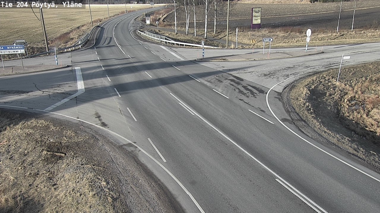 Weather Camera Image Road 204 Pöytyä, Yläne, Pöytyä, Varsinais-Suomi
