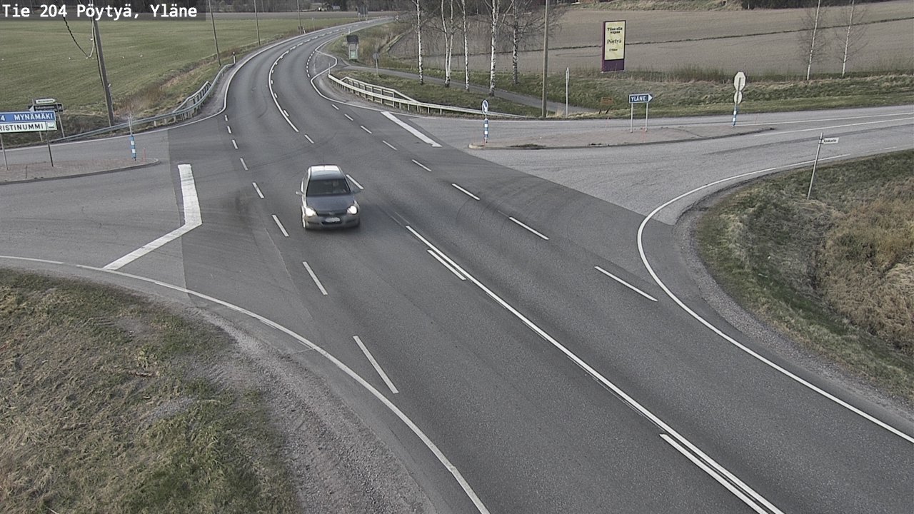 Weather Camera Image Väg 204 Pöytyä, Yläne, Pöytyä, Varsinais-Suomi