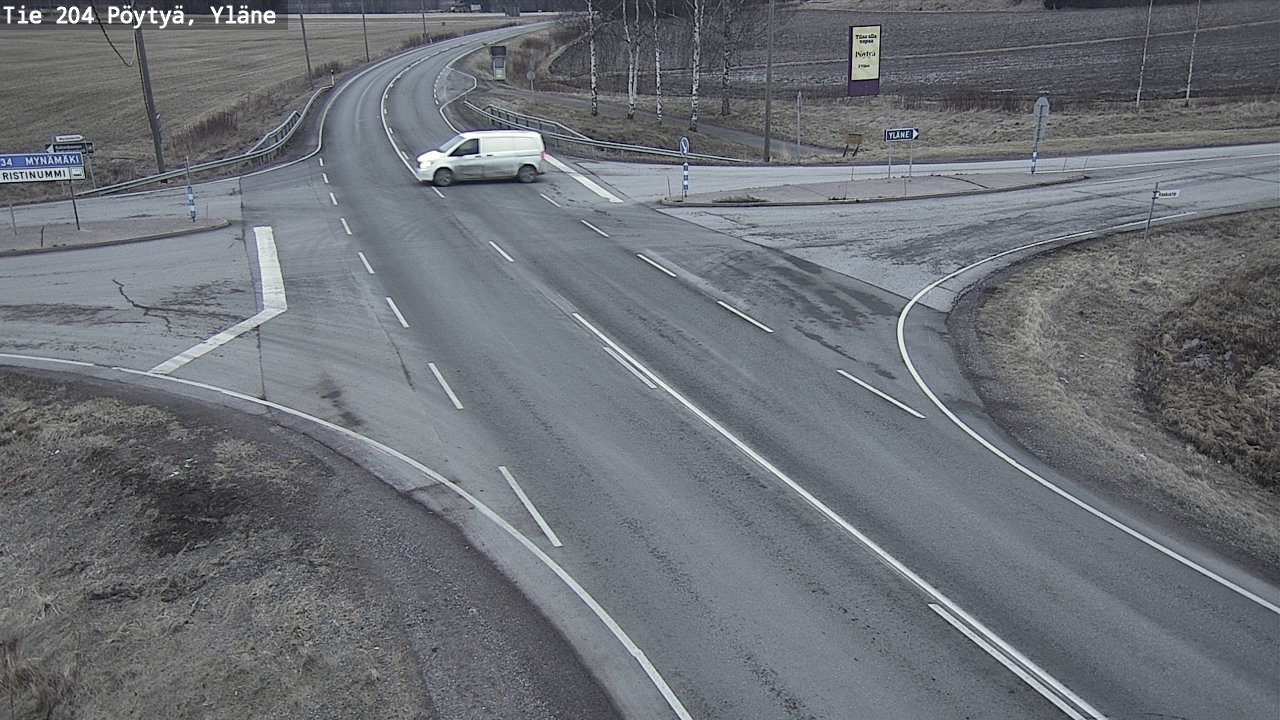 Weather Camera Image Väg 204 Pöytyä, Yläne, Pöytyä, Varsinais-Suomi