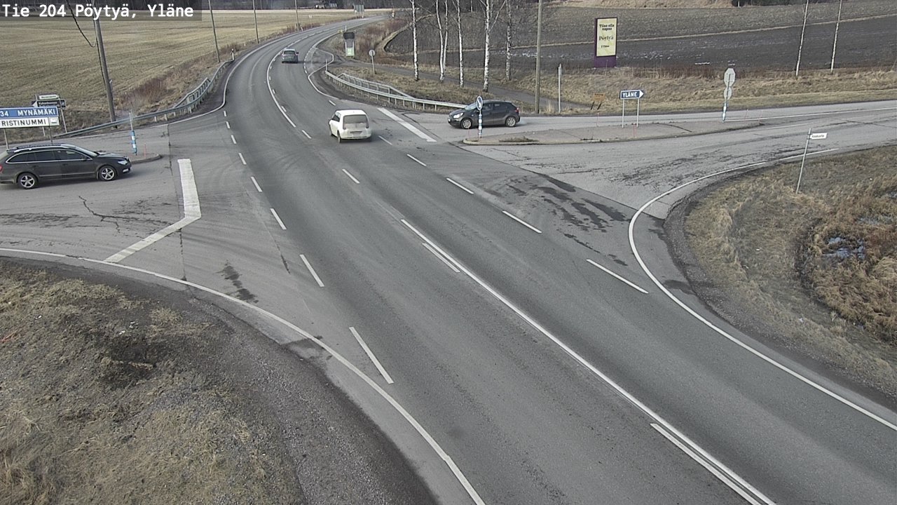 Weather Camera Image Road 204 Pöytyä, Yläne, Pöytyä, Varsinais-Suomi