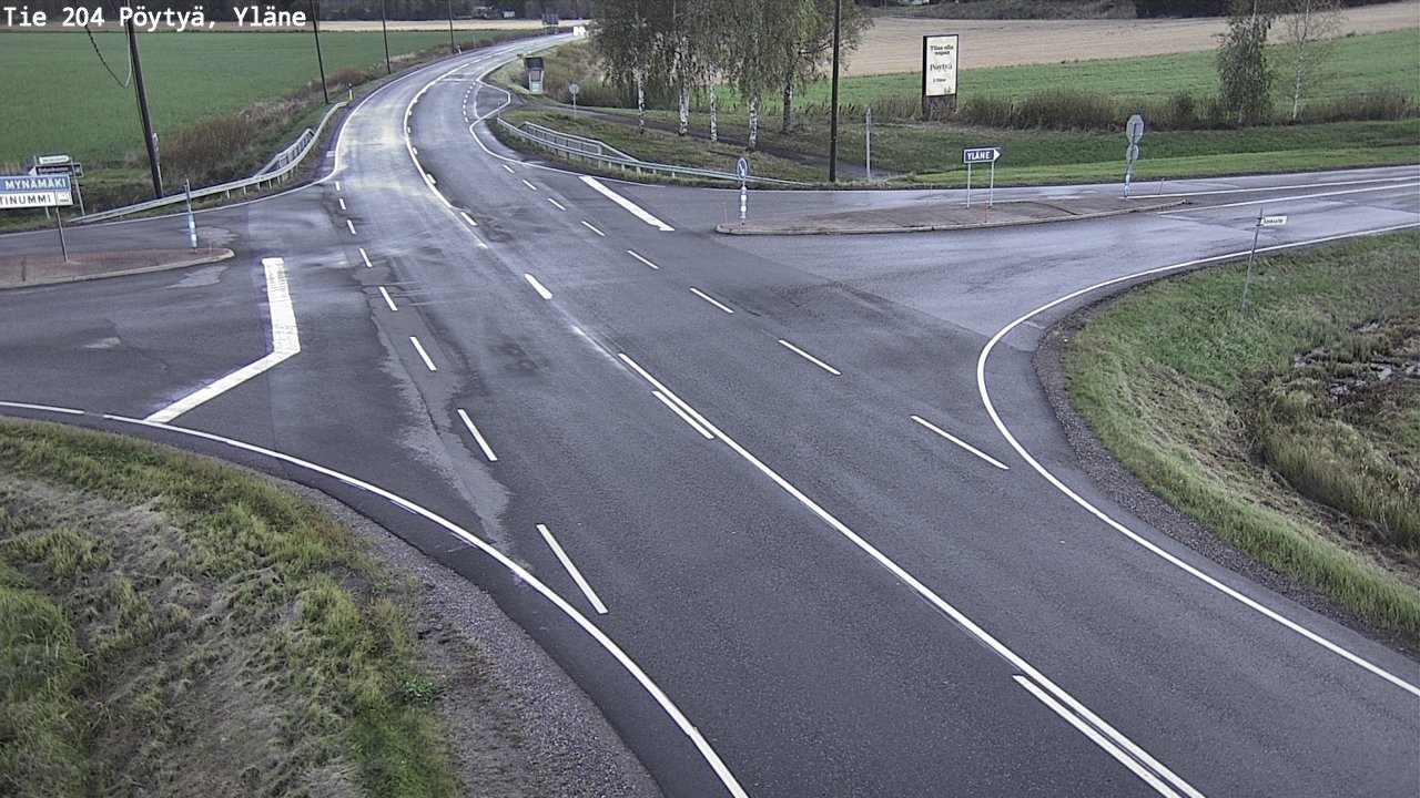 Weather Camera Image Road 204 Pöytyä, Yläne, Pöytyä, Varsinais-Suomi