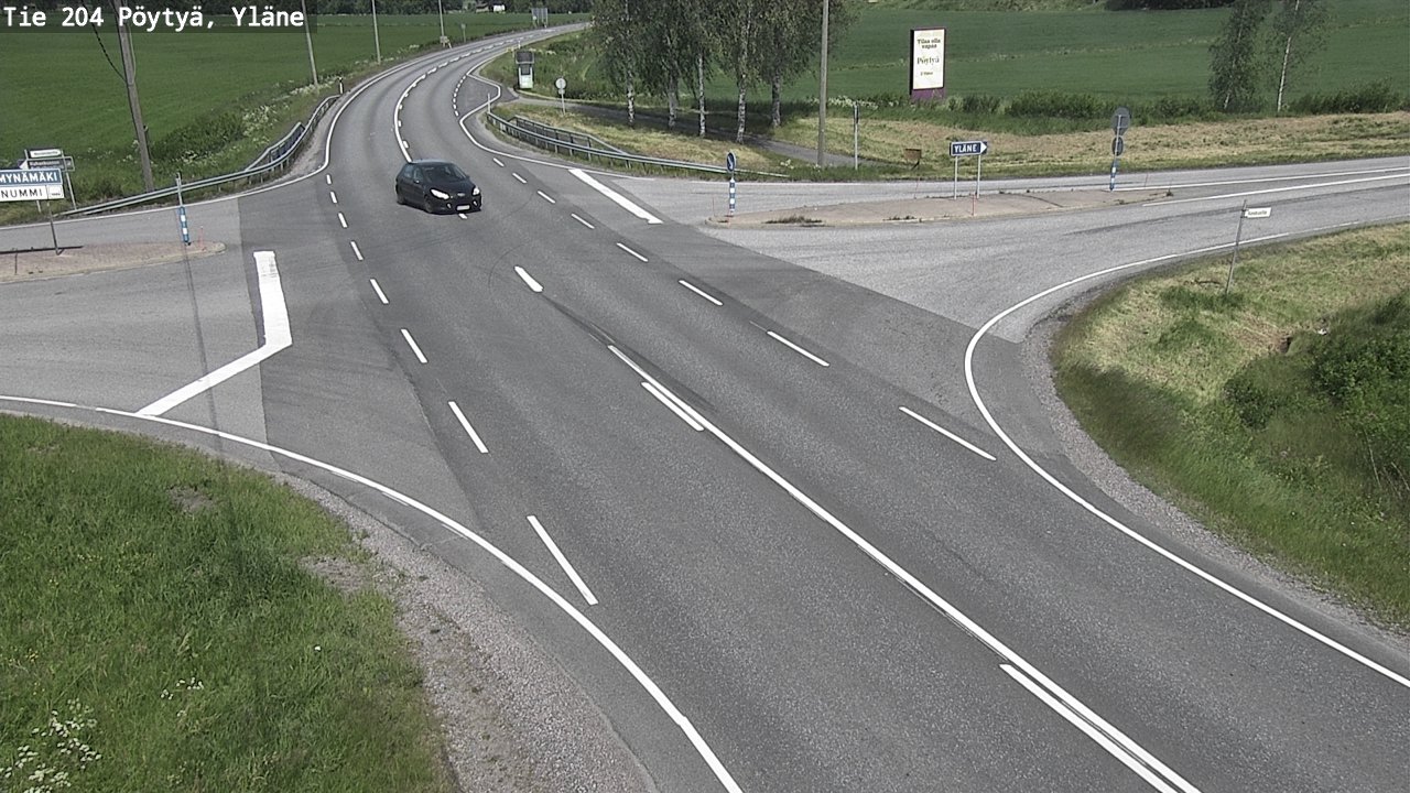 Weather Camera Image Väg 204 Pöytyä, Yläne, Pöytyä, Varsinais-Suomi