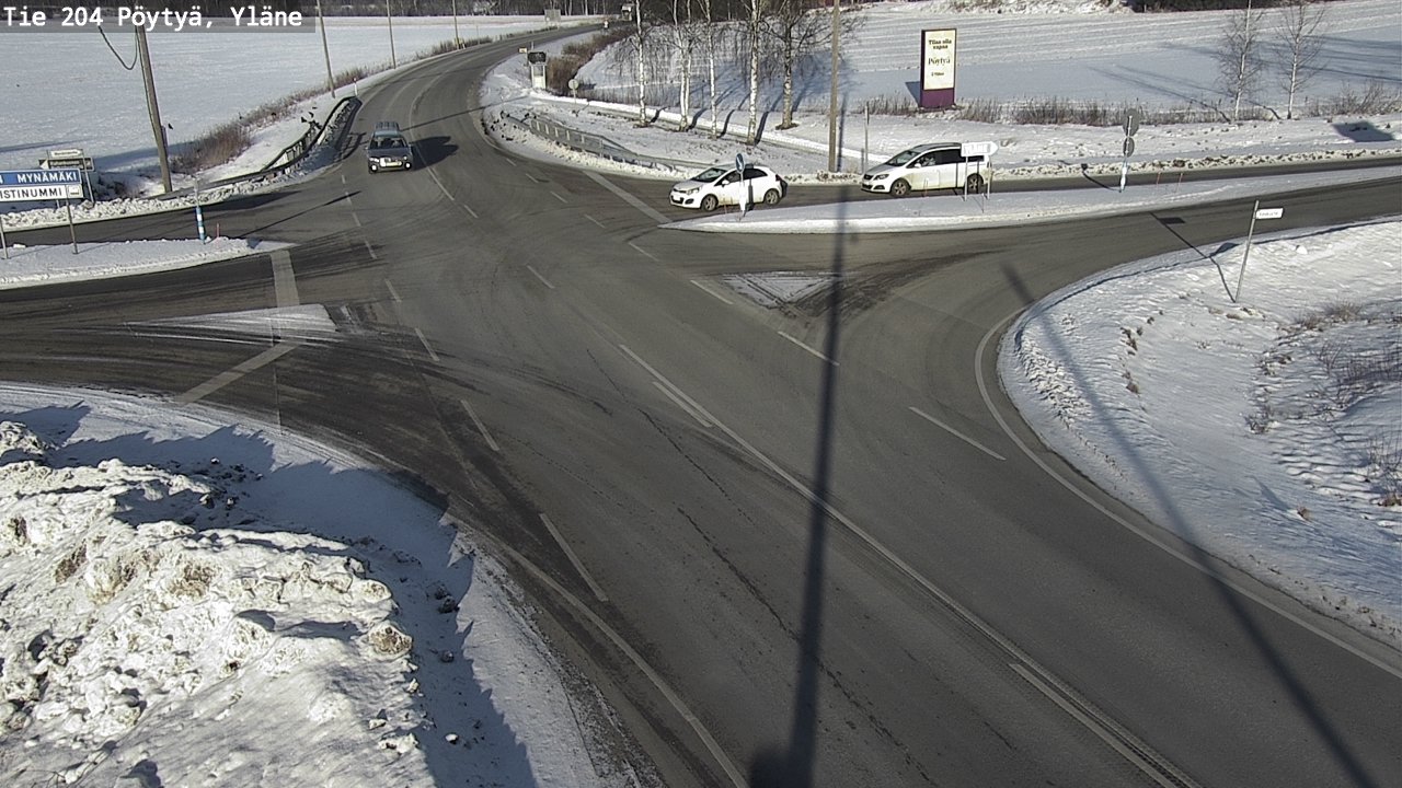 Weather Camera Image Väg 204 Pöytyä, Yläne, Pöytyä, Varsinais-Suomi
